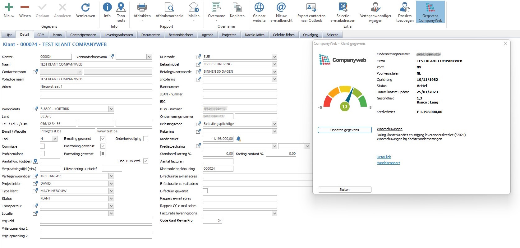 Companyweb klantenfiche