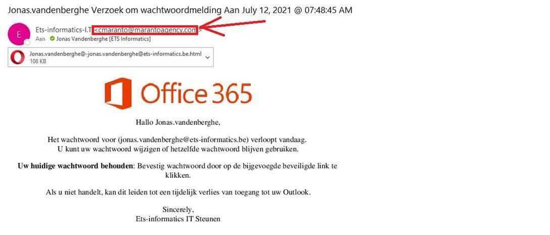 Verdachte mail