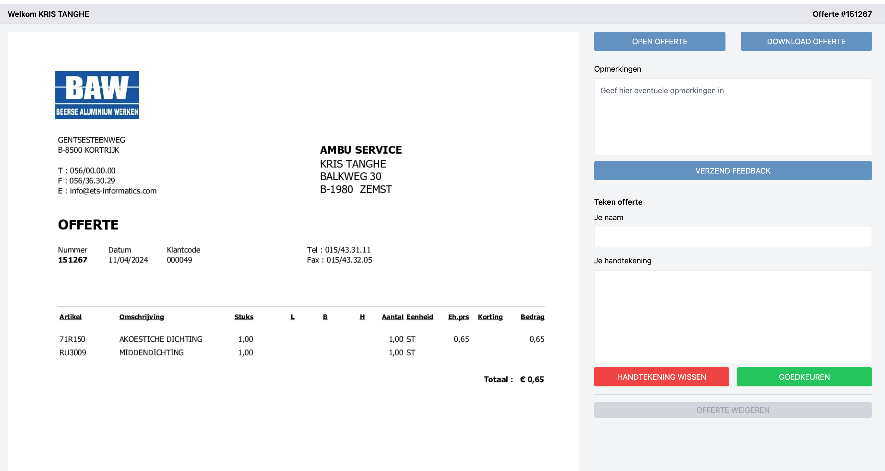 Online offertes